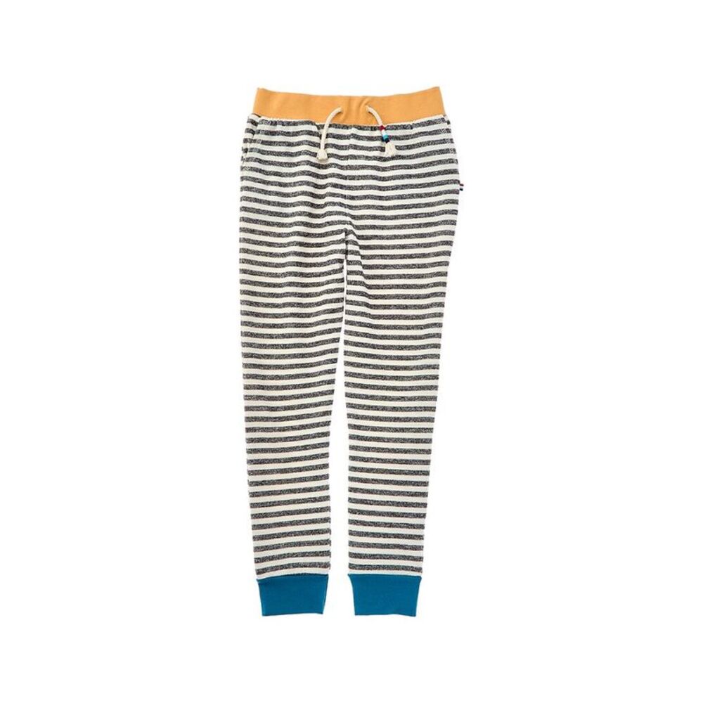 Striped Kids Joggers with Blue and Tan Accents